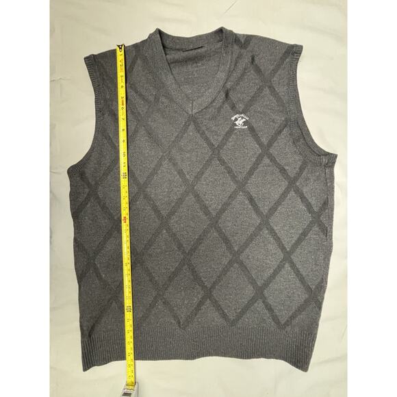 Beverly Hills Polo Club Charcoal Argyle Vest - Picture 8 of 12